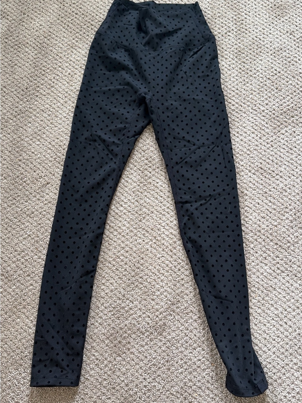 Black Polka Dot High-Waist Leggings